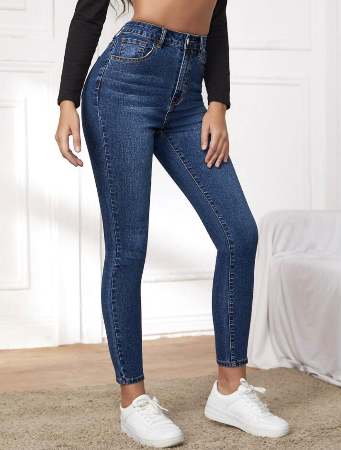 High Waist Slim Fit Jeans