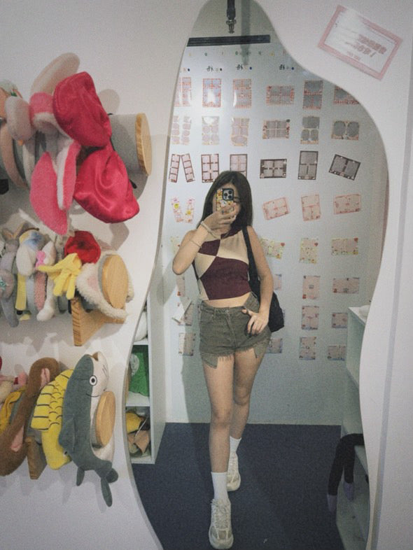 Colour Blocking Crop Top