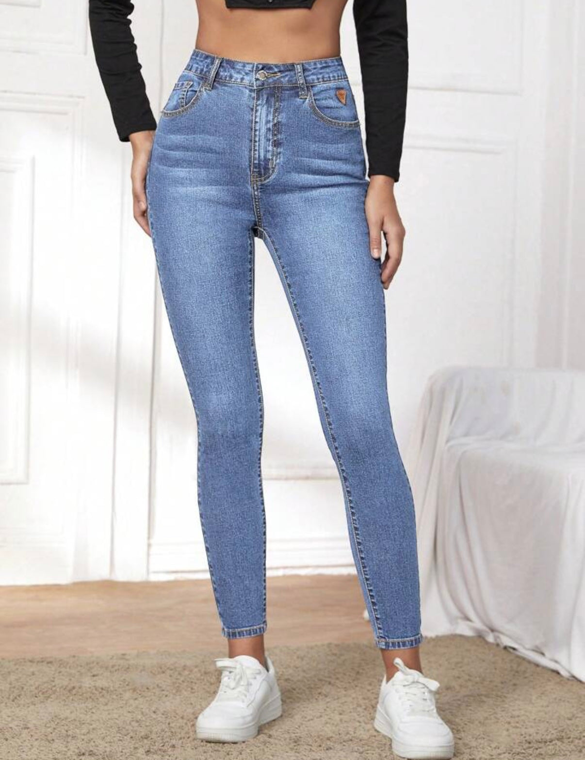 High Waist Slim Fit Jeans