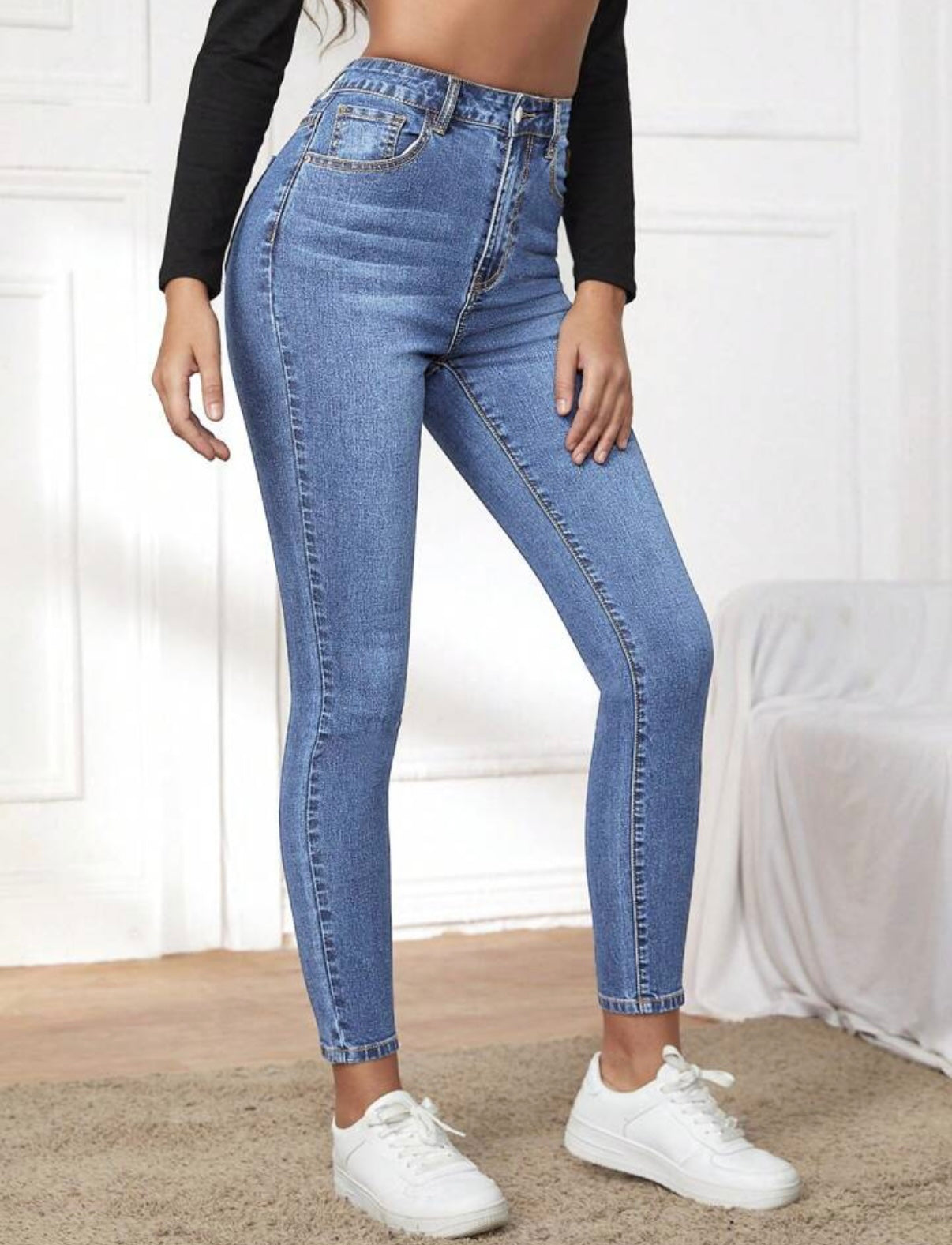 High Waist Slim Fit Jeans