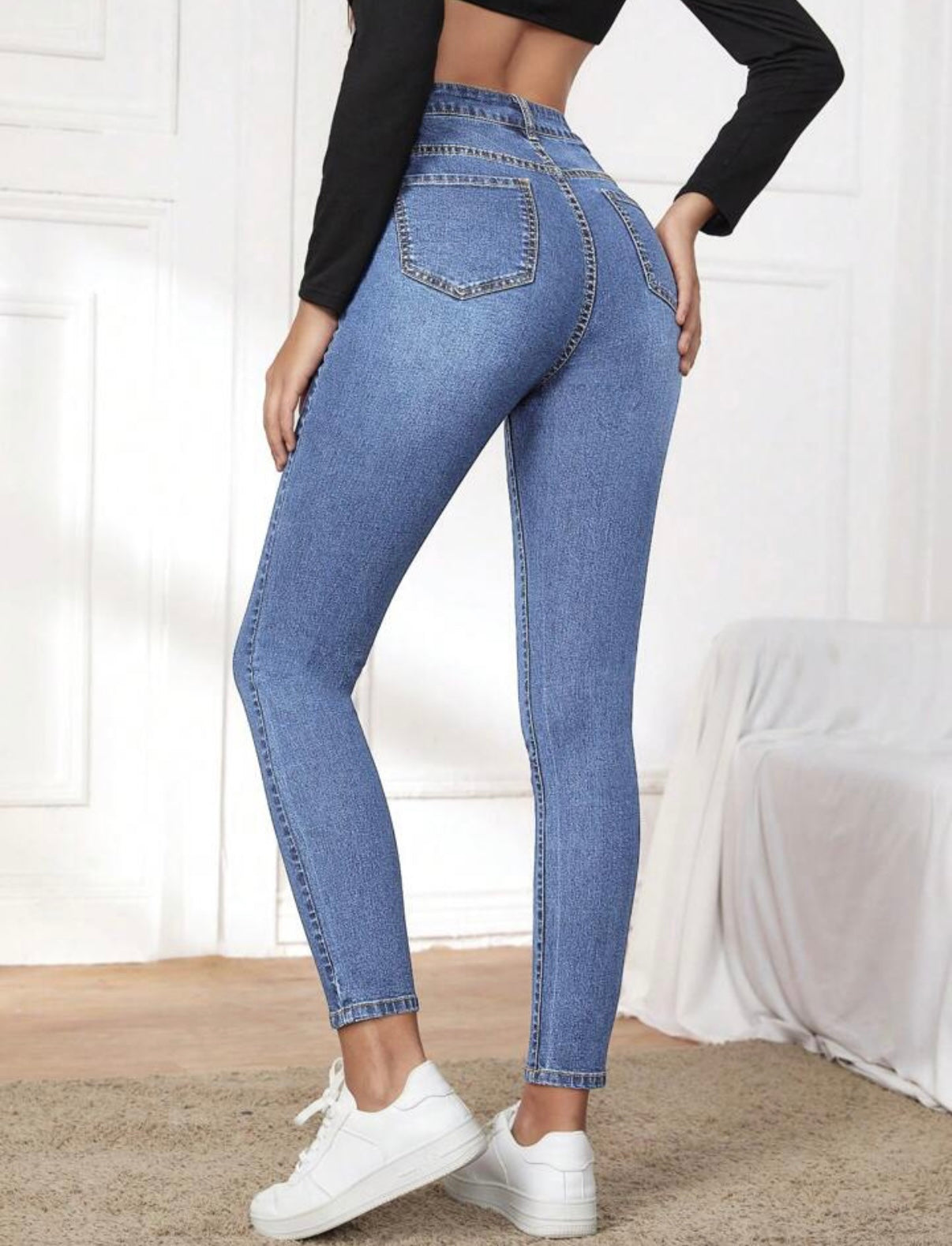 High Waist Slim Fit Jeans