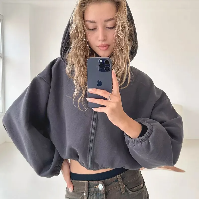 MIRABELLE Zip Crop Hoodie