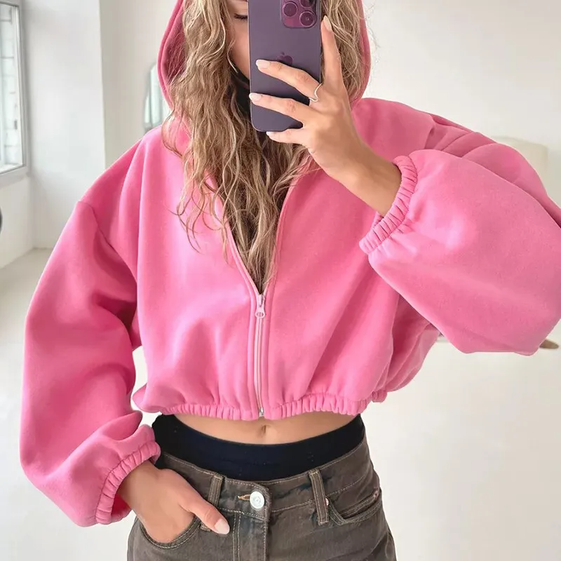 MIRABELLE Zip Crop Hoodie
