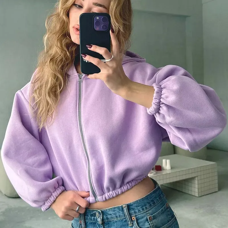 MIRABELLE Zip Crop Hoodie