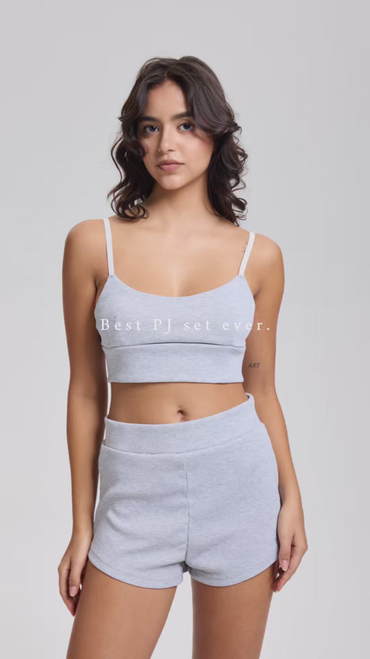 Grey Sleeveless Pajama Set