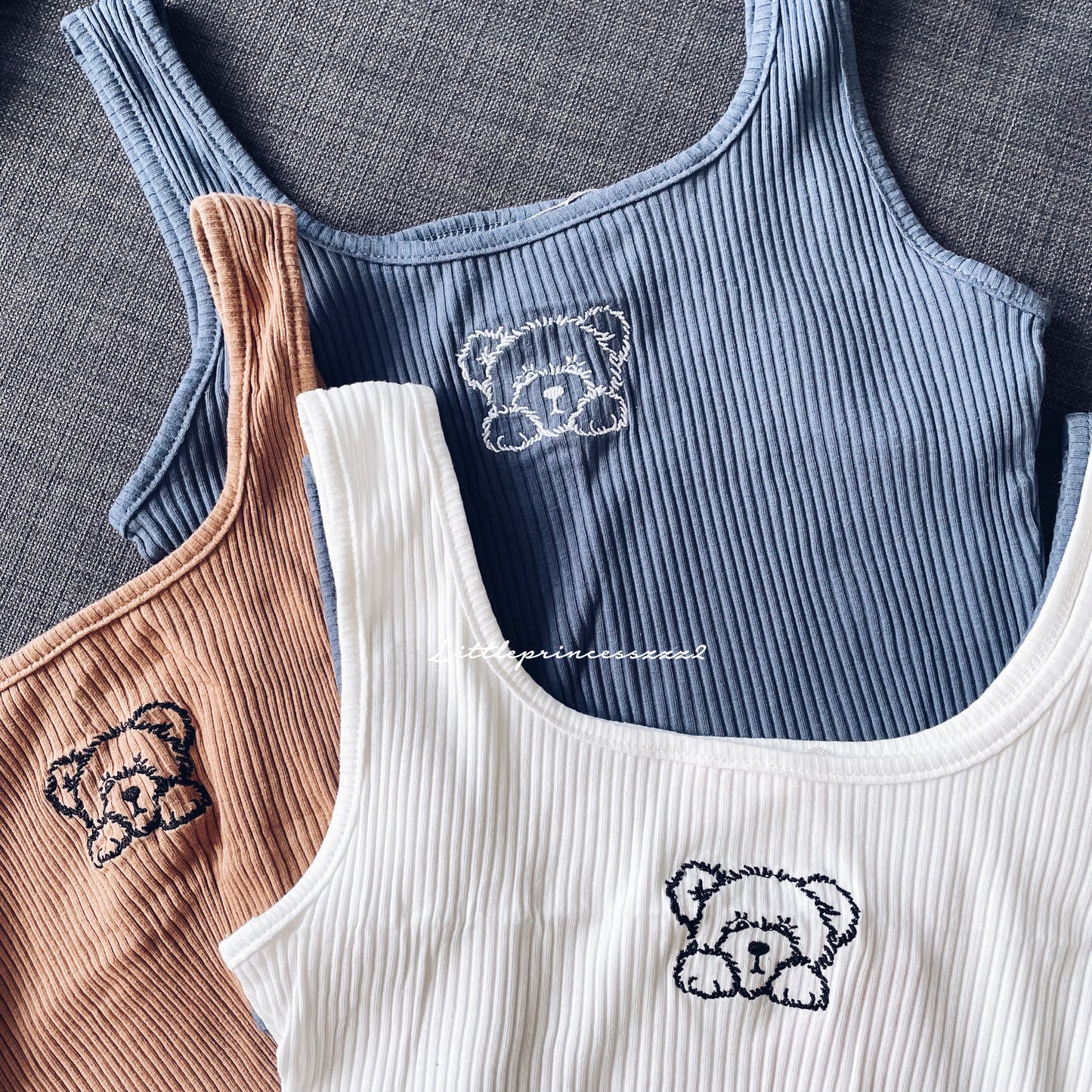 Bear Embroidery Tank Top