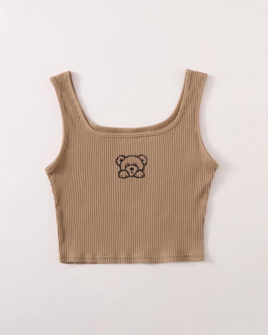 Bear Embroidery Tank Top