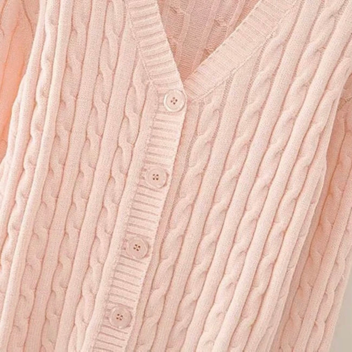 V neck Solid Long Sleeve Knitted Top