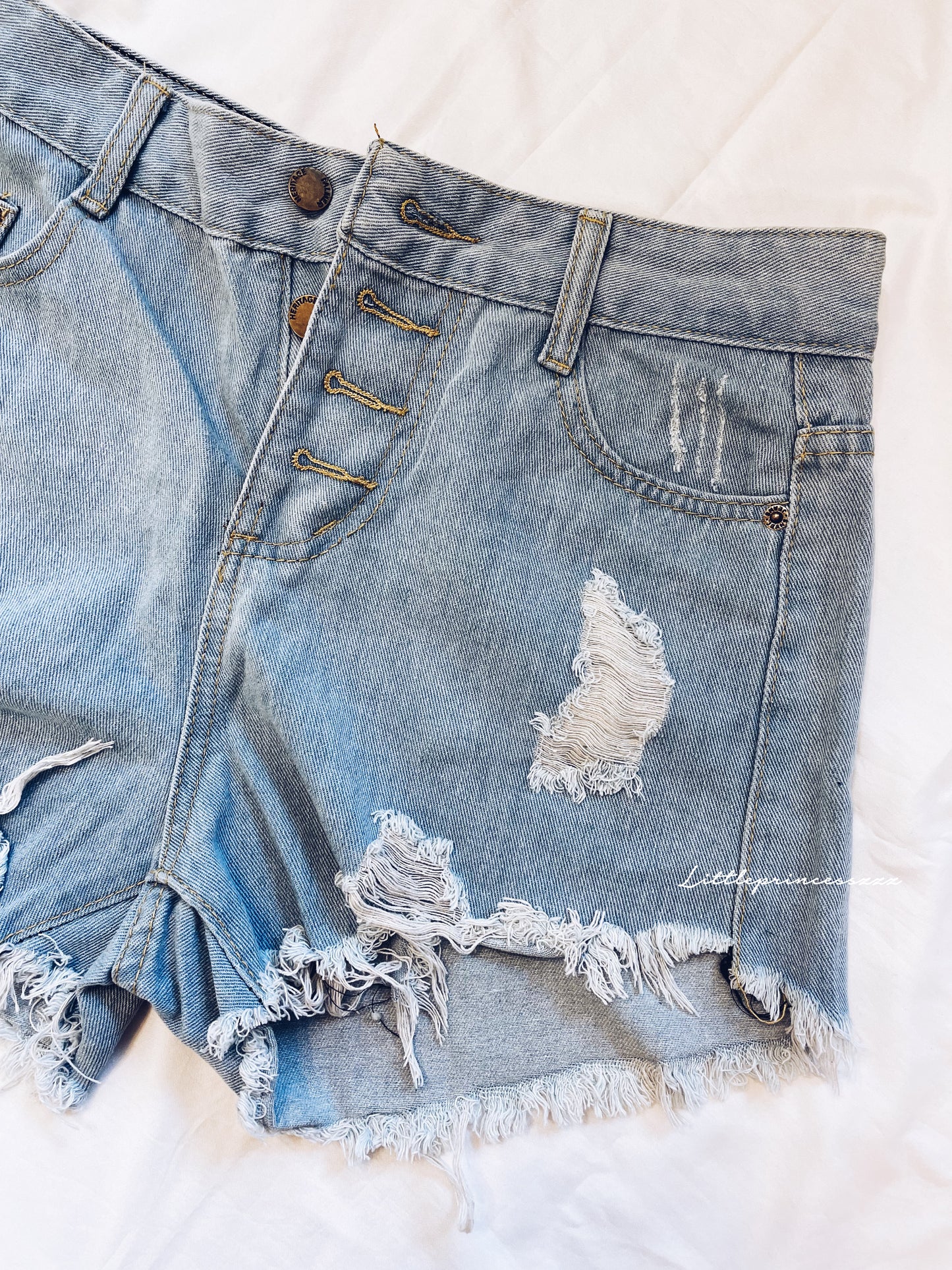 Evil eye Printed Denim Shorts