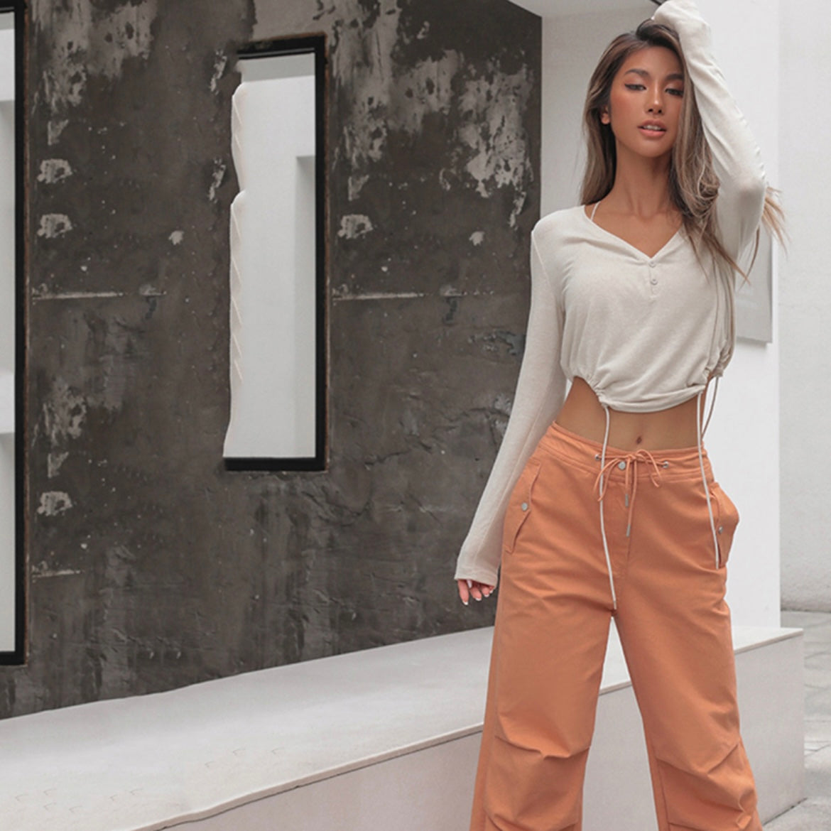 Long Sleeve V-neck Top