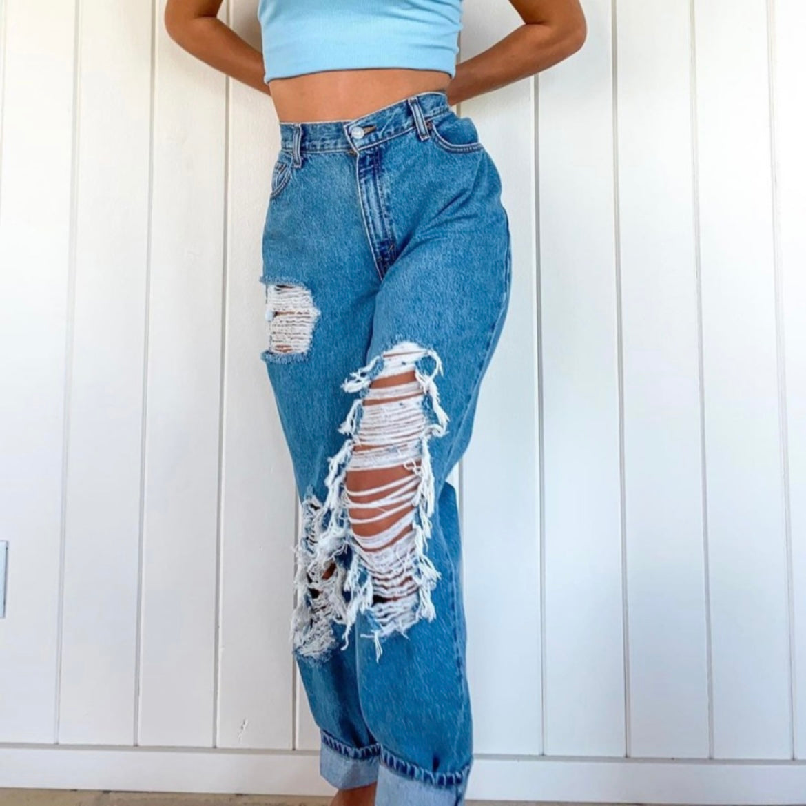 Lilian Hem Cut Out Jeans