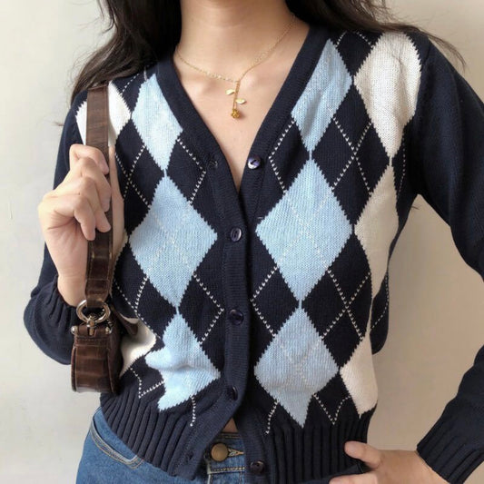Argyle Long Sleeve Sweater