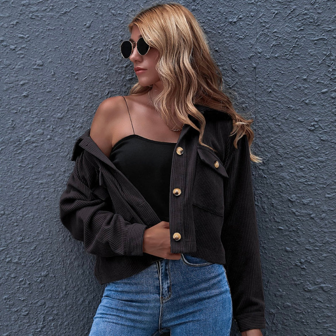 Lapel pocket front coat