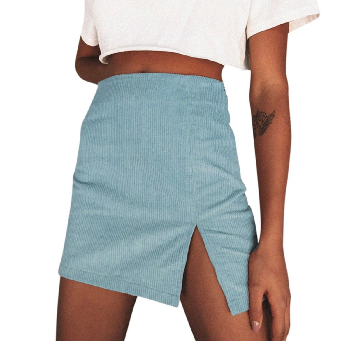 Corduroy Slit Skirt