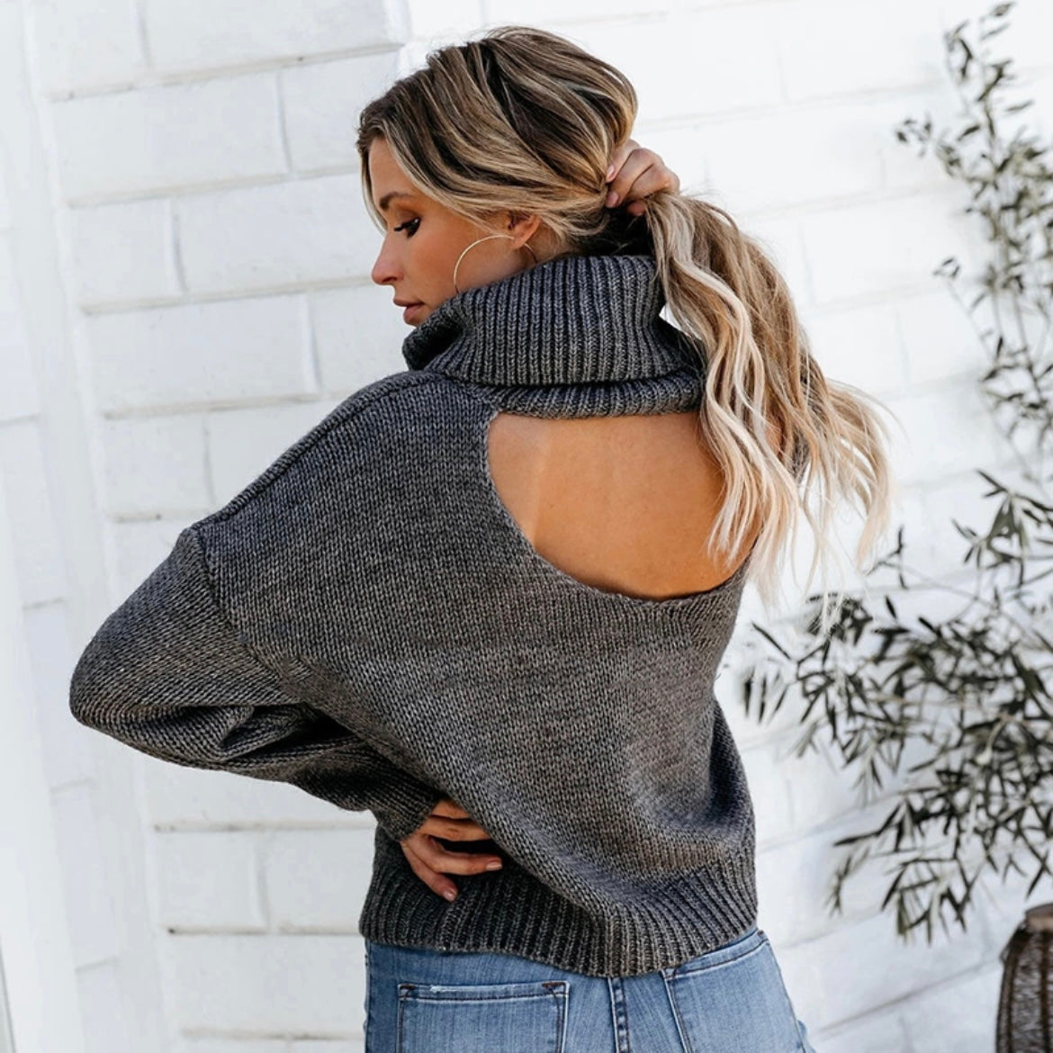 Clara Open Back Knit Top
