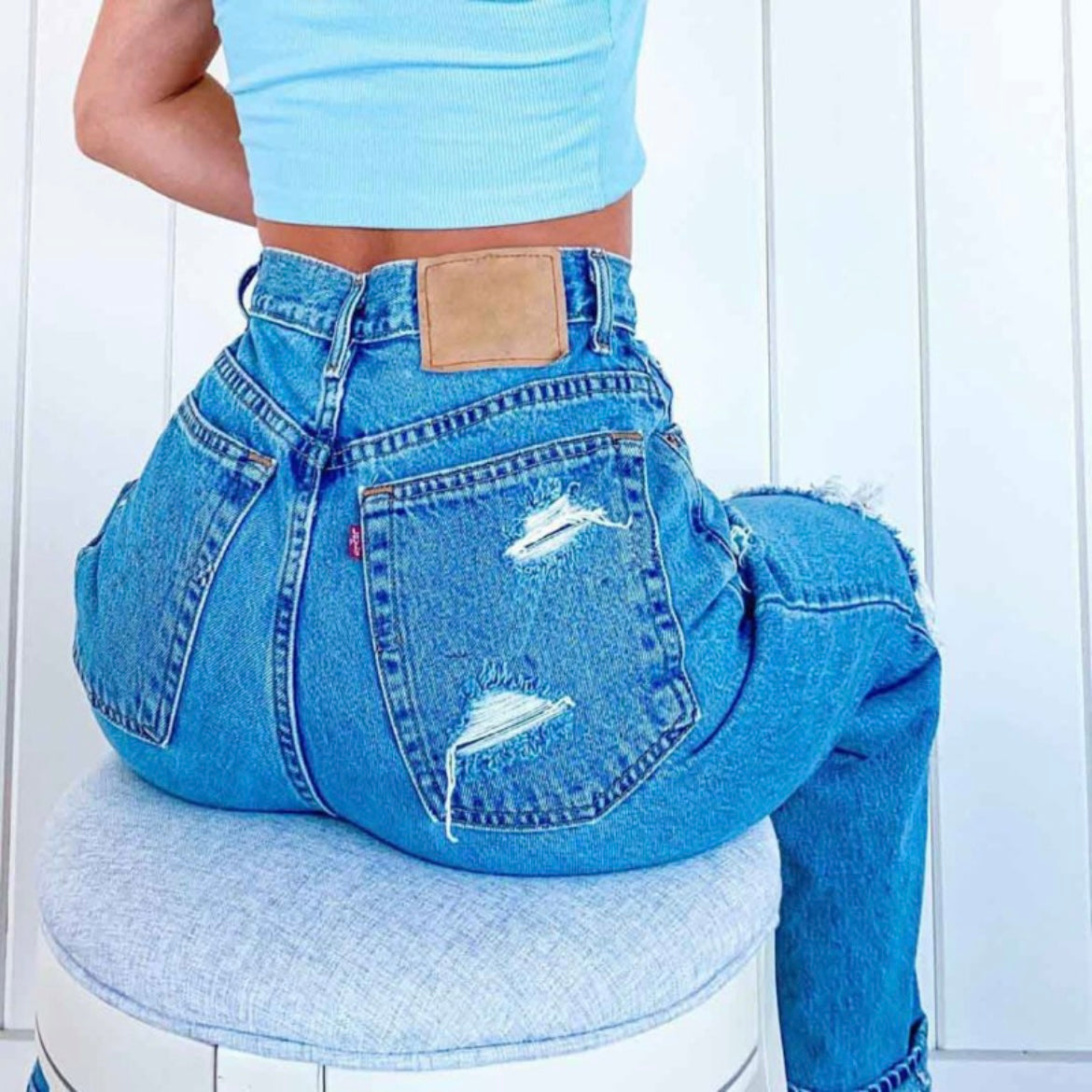 Lilian Hem Cut Out Jeans