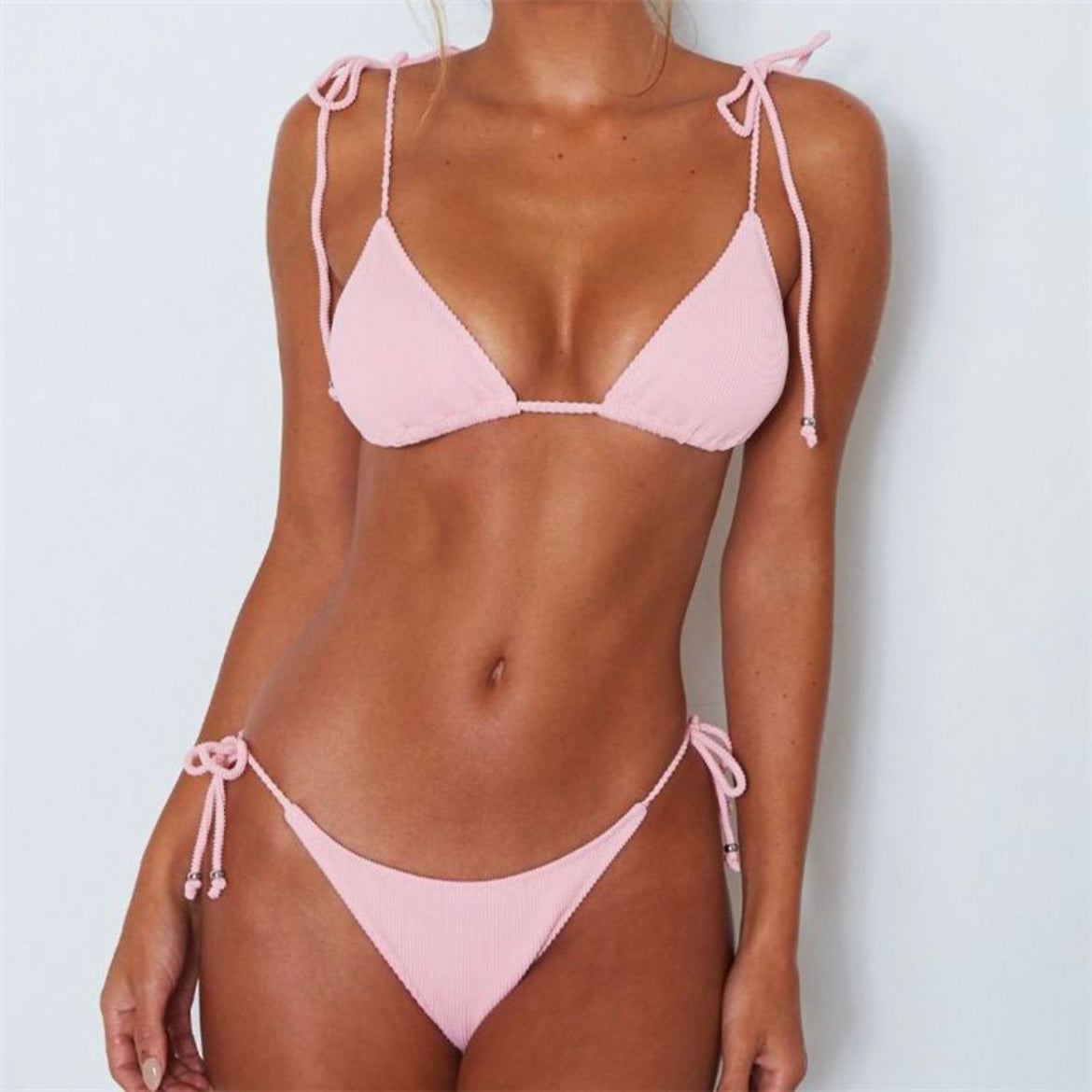 Knotted Strap Bikini Set