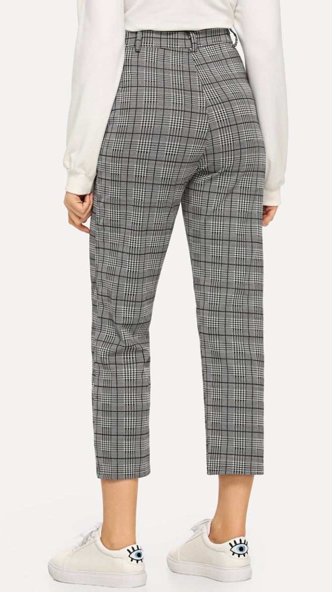 Plaid Button Pants