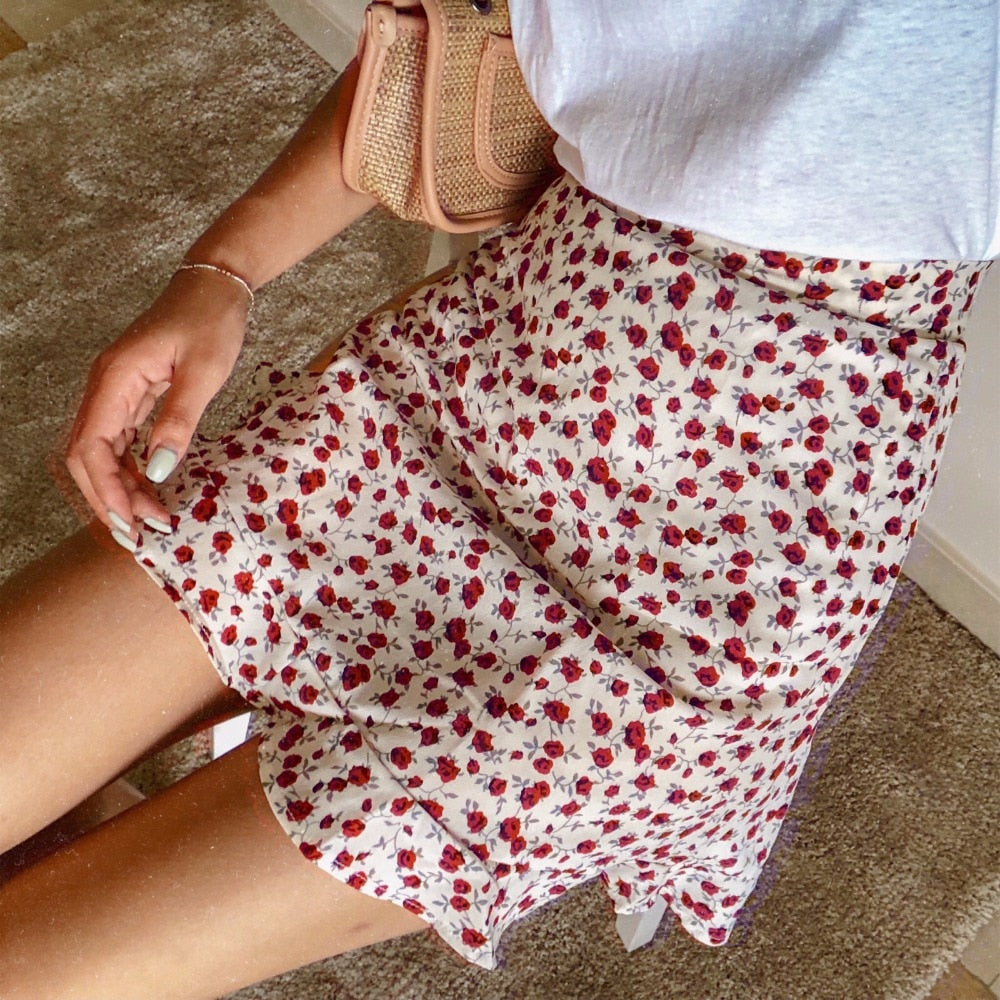Floral High-Waist Skirt
