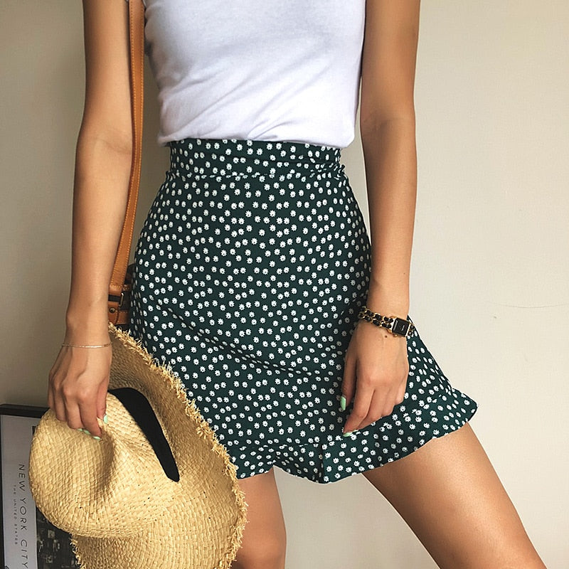 Floral High-Waist Skirt