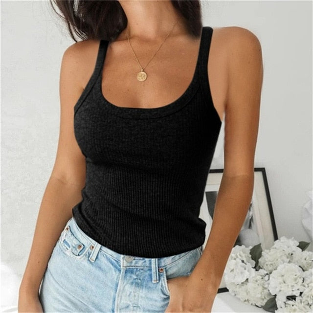 Women Sleeveless Spaghetti Vest