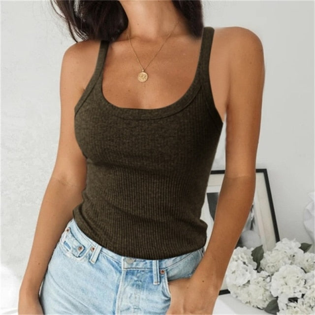 Women Sleeveless Spaghetti Vest