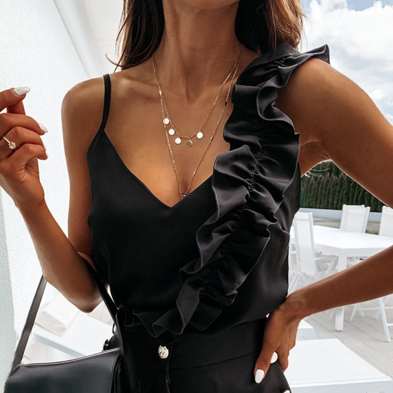 Summer V nack Blouse Shirts