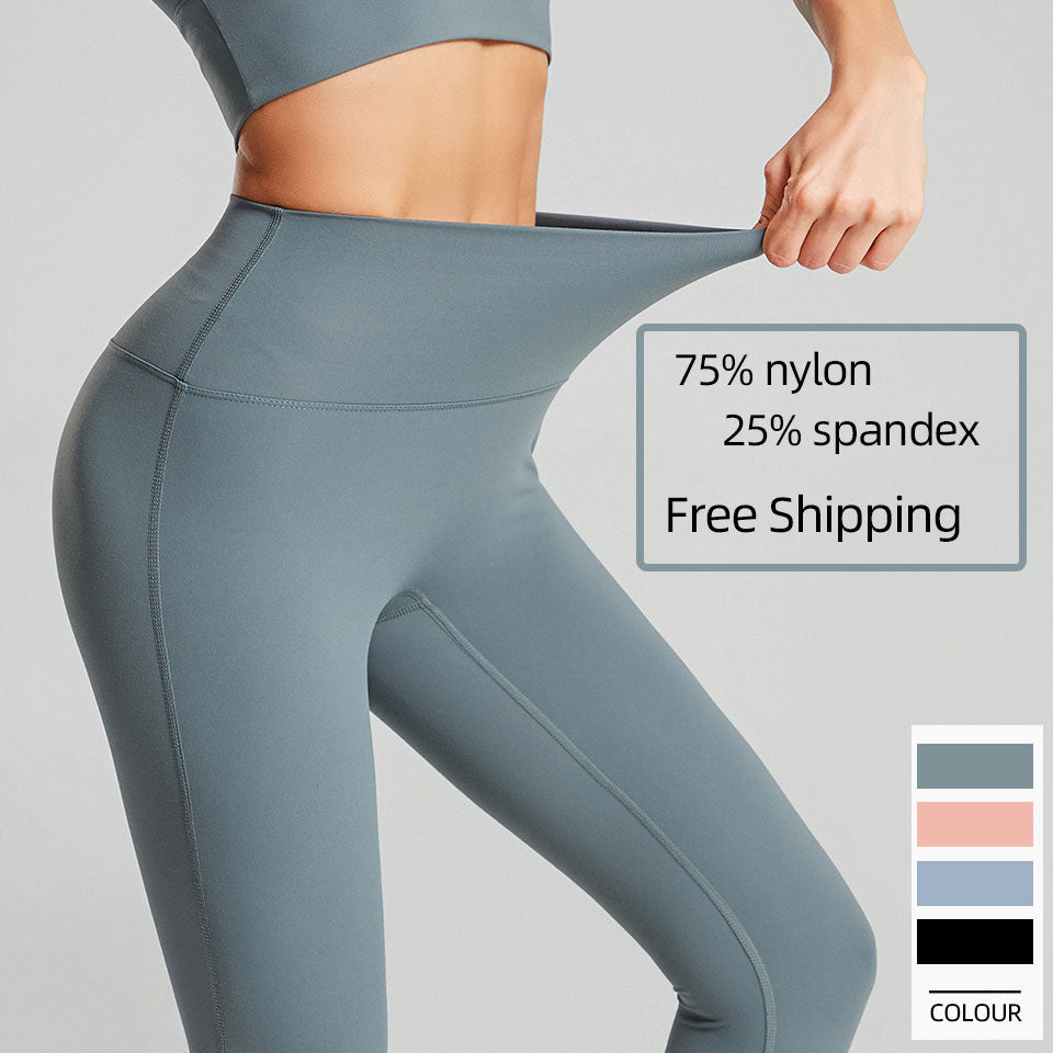Solid High Waist Seamless Full Length Leggings