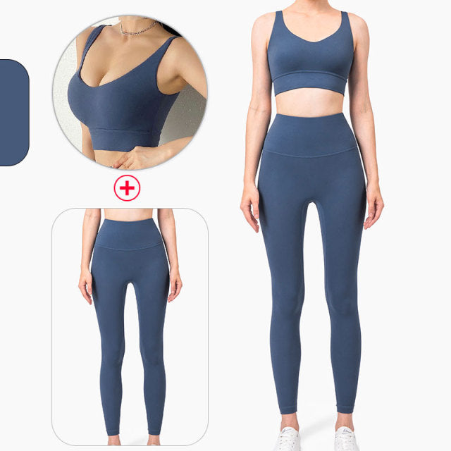 Solid High Waist Seamless Full Length Leggings