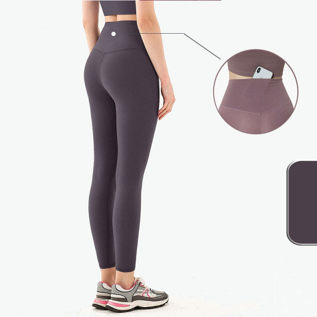 Solid High Waist Seamless Full Length Leggings