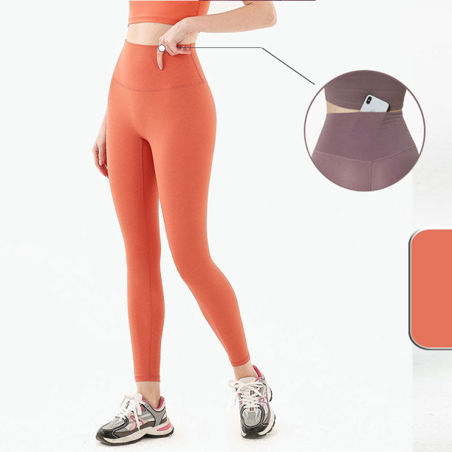 Solid High Waist Seamless Full Length Leggings
