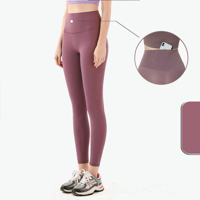 Solid High Waist Seamless Full Length Leggings