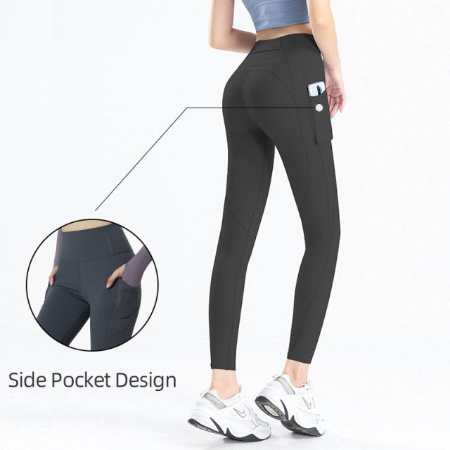 Solid High Waist Seamless Full Length Leggings
