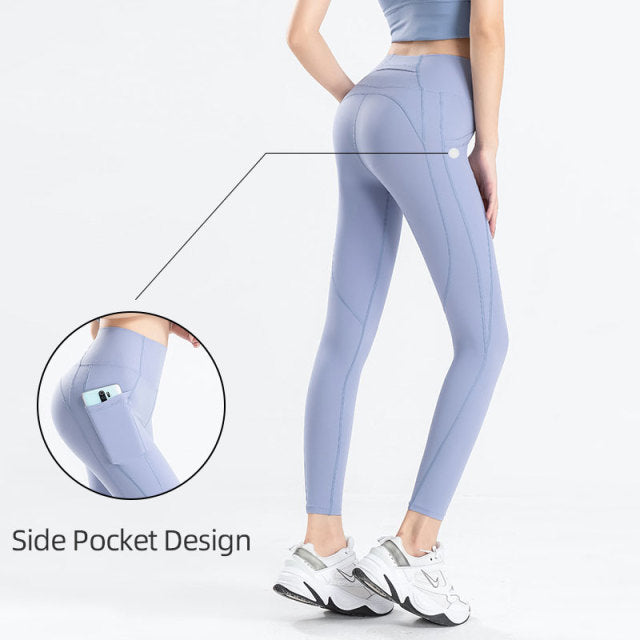 Solid High Waist Seamless Full Length Leggings