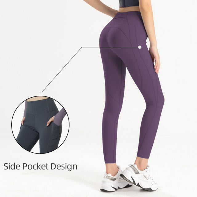 Solid High Waist Seamless Full Length Leggings