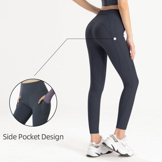 Solid High Waist Seamless Full Length Leggings