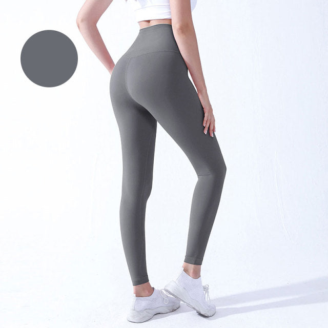 Solid High Waist Seamless Full Length Leggings