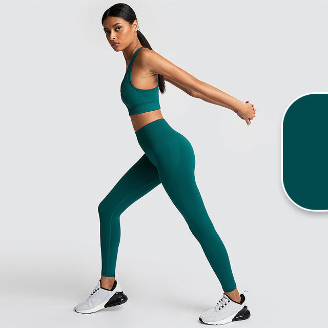 Solid High Waist Seamless Full Length Leggings