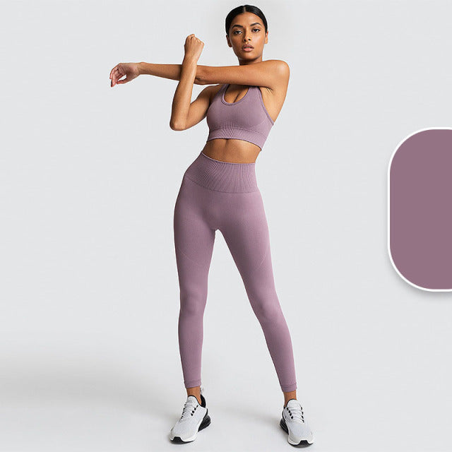Solid High Waist Seamless Full Length Leggings