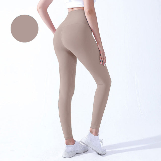 Solid High Waist Seamless Full Length Leggings