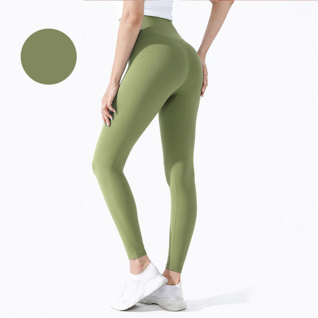 Solid High Waist Seamless Full Length Leggings