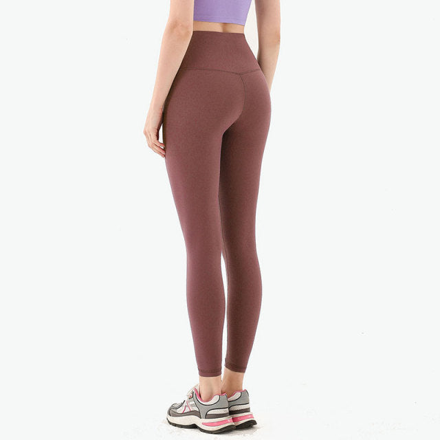 Solid High Waist Seamless Full Length Leggings