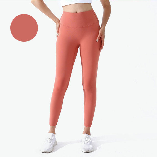 Solid High Waist Seamless Full Length Leggings