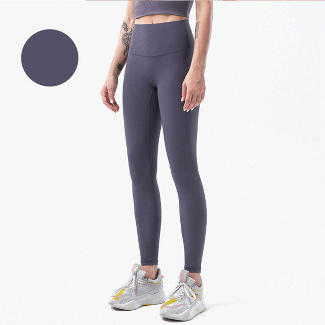Solid High Waist Seamless Full Length Leggings