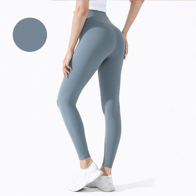 Solid High Waist Seamless Full Length Leggings