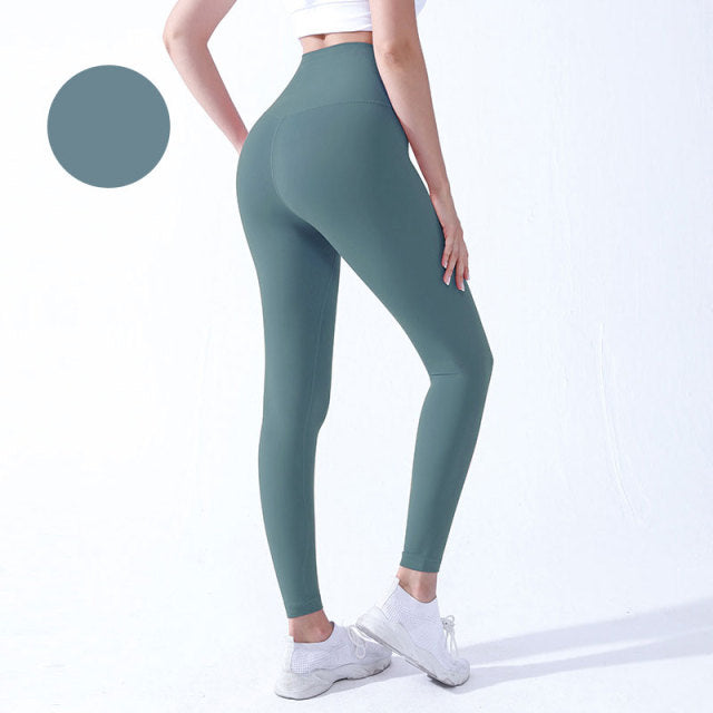 Solid High Waist Seamless Full Length Leggings