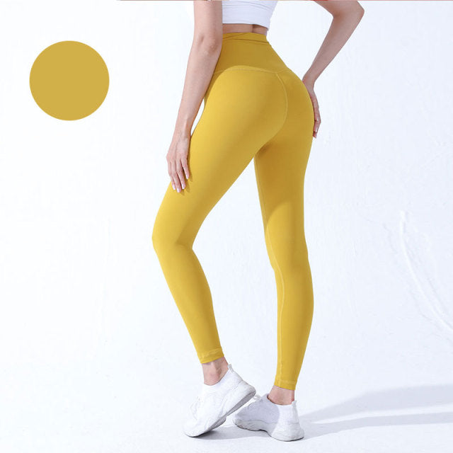 Solid High Waist Seamless Full Length Leggings