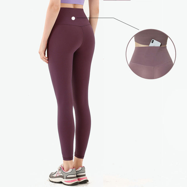 Solid High Waist Seamless Full Length Leggings