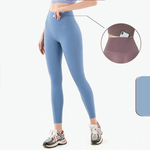 Solid High Waist Seamless Full Length Leggings