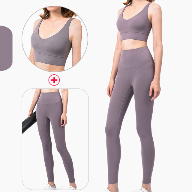 Solid High Waist Seamless Full Length Leggings